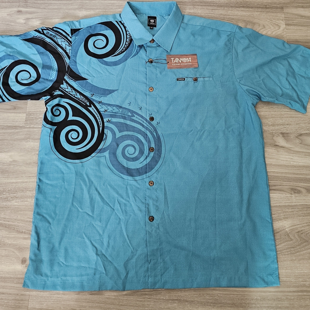 Tano Men's Blue Short Sleeve Shirt